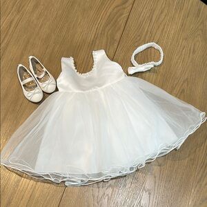 Toddler flower girl dress and shoes